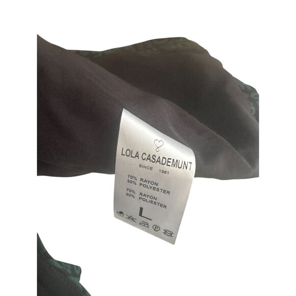 LOLA CASADEMUNT Green Black Logo Blazer Jacket Size Large - Picture 9 of 10